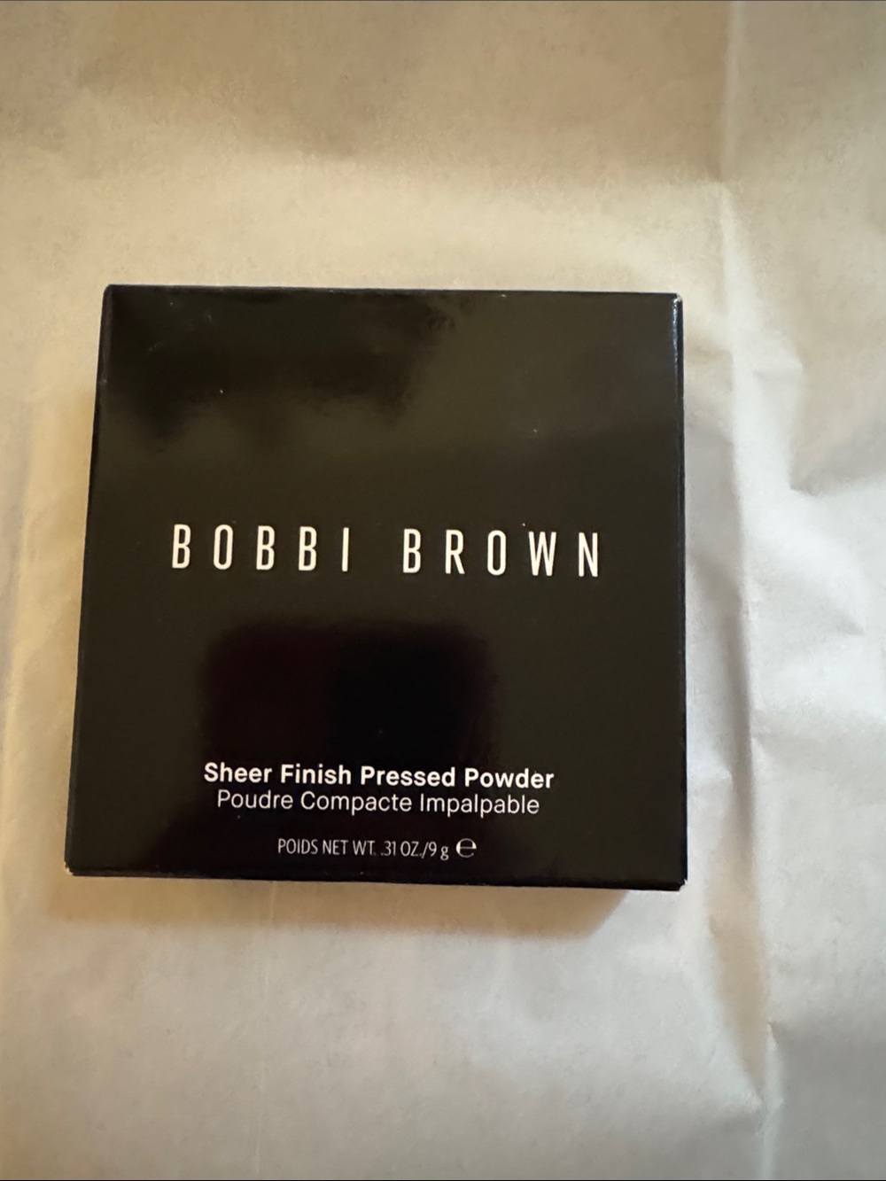 Bobbi Brown Black Sheer Finish Pressed Powder Compact in Pale Yellow NIB